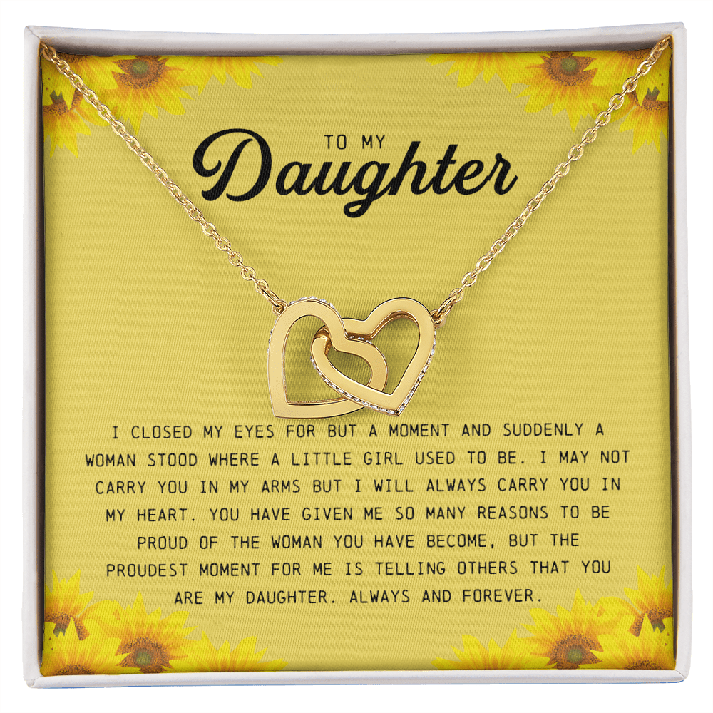 To My Daughter, Interlocking Hearts Necklace