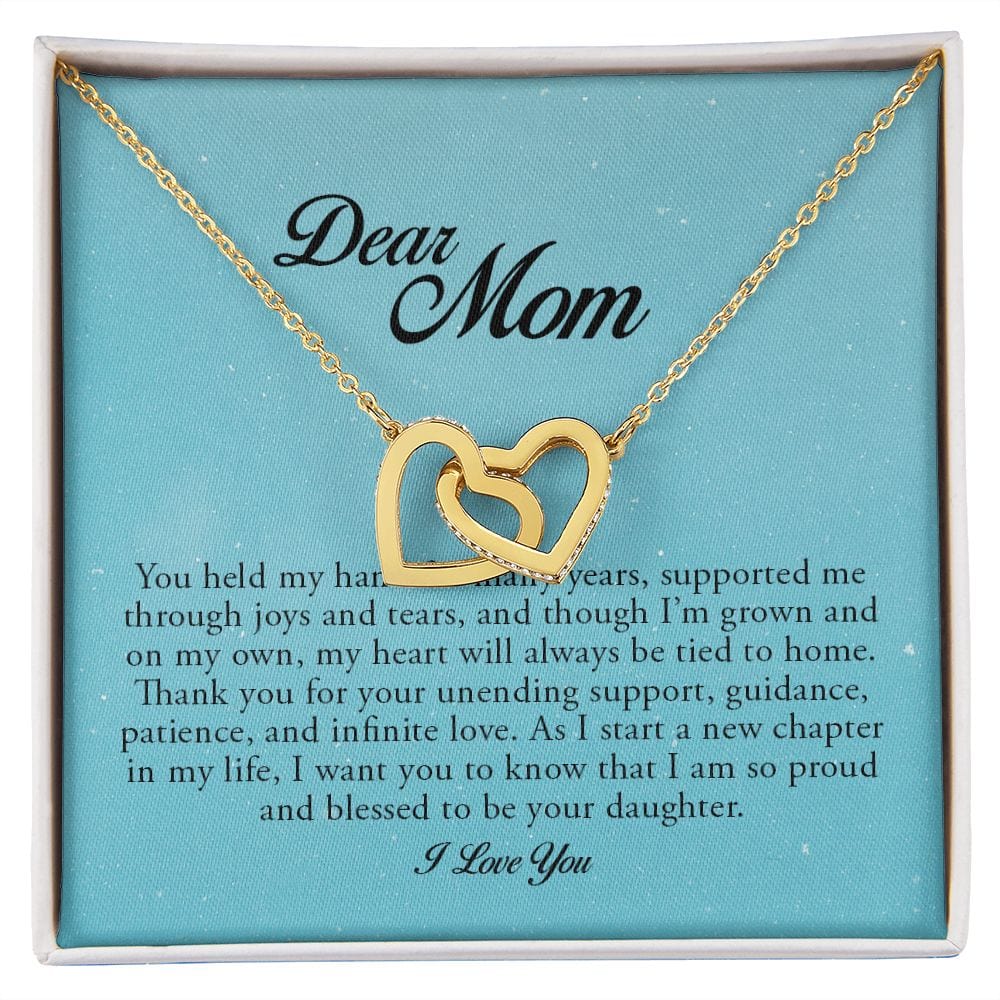 Dear Mom, Interlocking Hearts Necklace