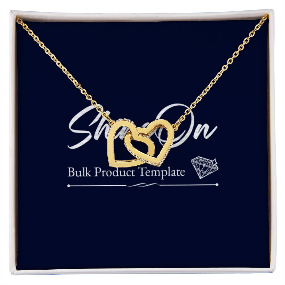 Interlocking Hearts Necklace, 18K Yellow Gold Finish