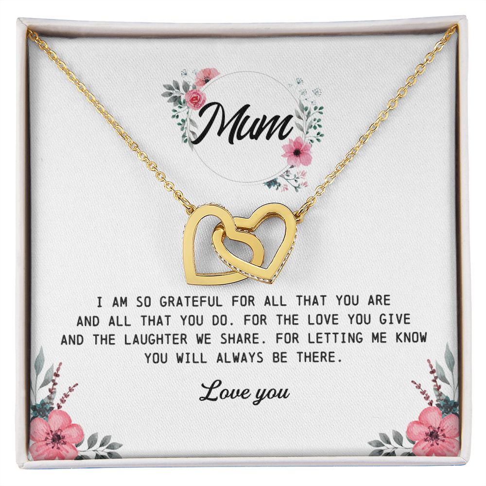 Interlocking Hearts Necklace, Mum Gift