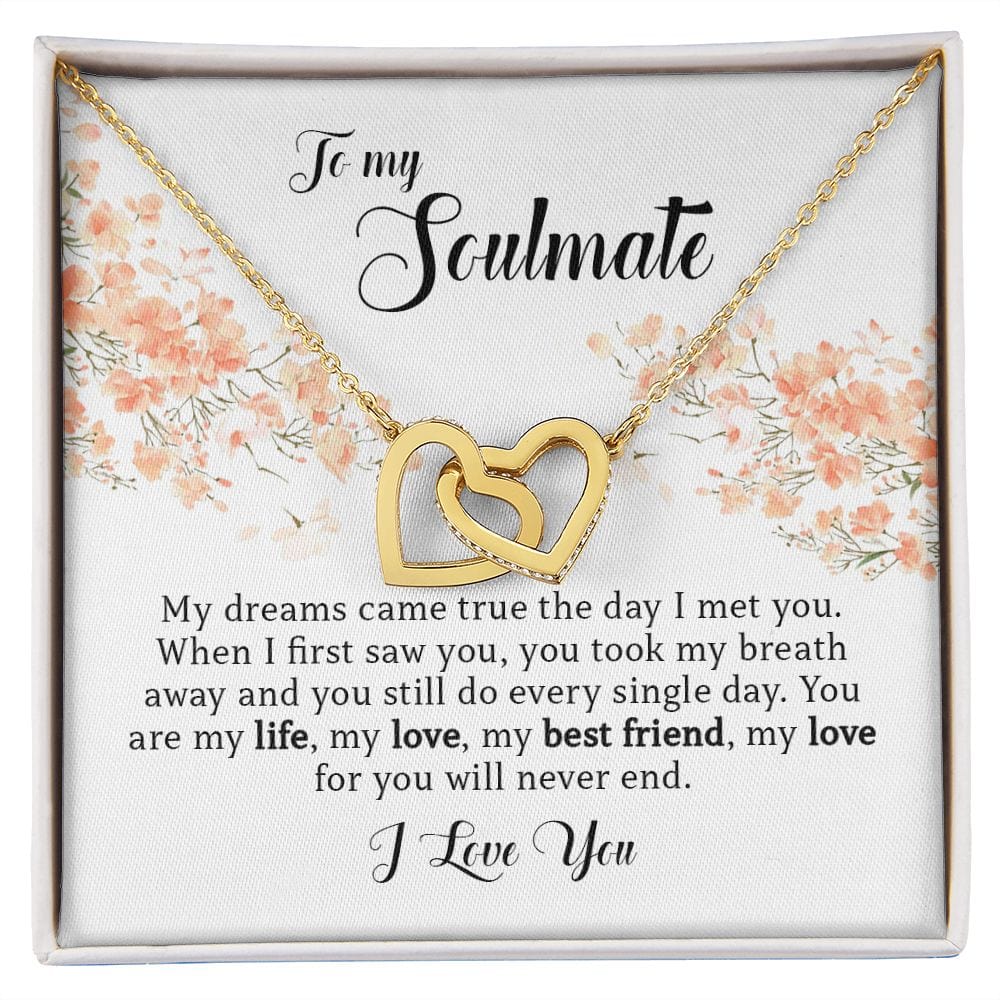 To My Soulmate, Interlocking Hearts Necklace