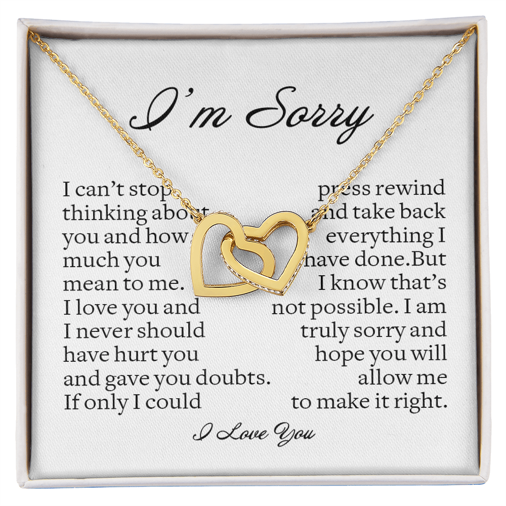 I'm Sorry Gift, Interlocking Hearts Necklace