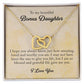 To My Beautiful Bonus Daughter, Interlocking Hearts Necklace
