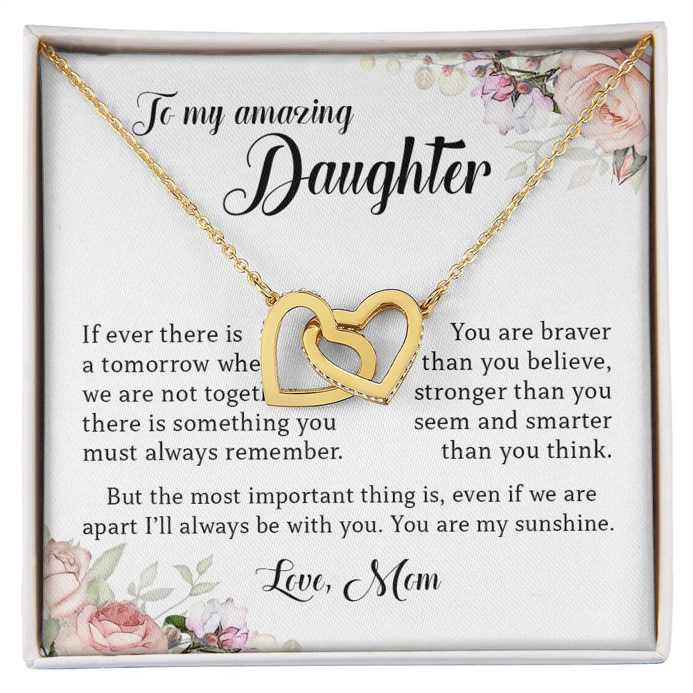 To My Amazing Daughter, Interlocking Hearts Necklace