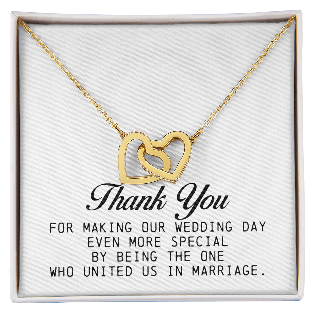 Marriage Officiant Gift, Interlocking Hearts Necklace