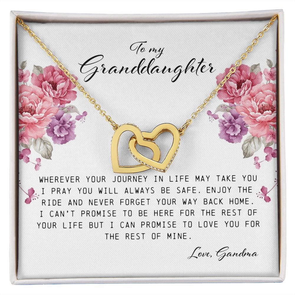 To My Granddaughter, Interlocking Hearts Necklace
