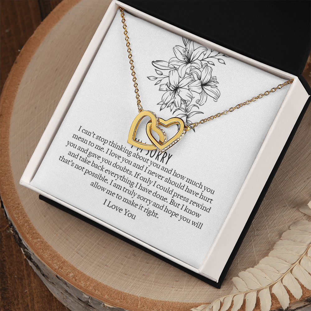 I'm Sorry Jewelry, Interlocking Hearts Necklace