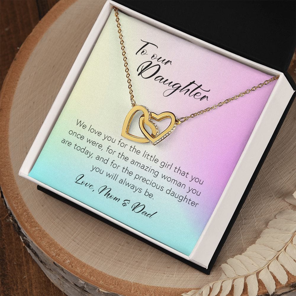 To Our Daughter, Interlocking Hearts Necklace