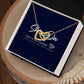 Interlocking Hearts Necklace, 18K Yellow Gold Finish