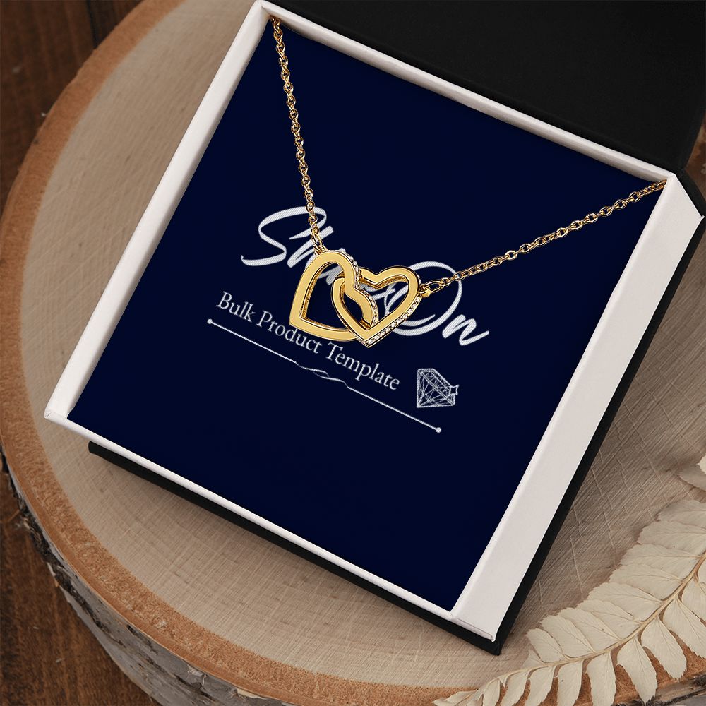 Interlocking Hearts Necklace, 18K Yellow Gold Finish