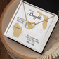 To My Daughter, Interlocking Hearts Necklace, Long Distance Mother Daughter Gift