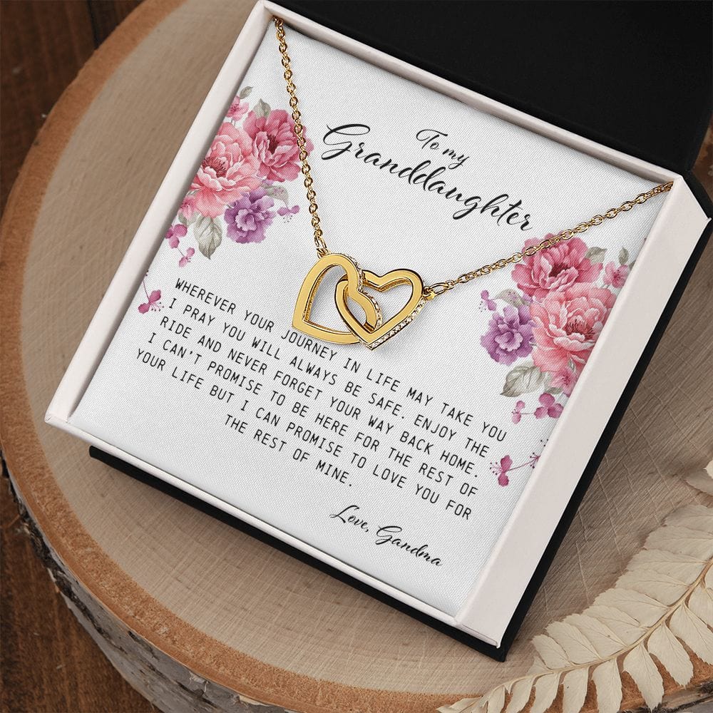 To My Granddaughter, Interlocking Hearts Necklace