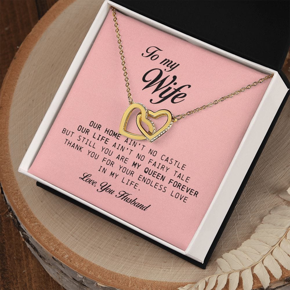 To My Wife, Interlocking Hearts Necklace
