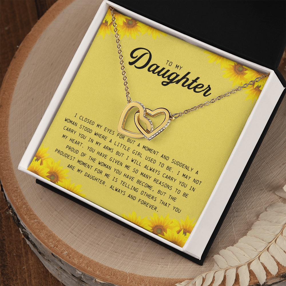 To My Daughter, Interlocking Hearts Necklace