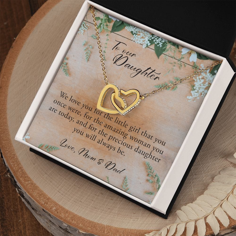 To Our Daughter, Interlocking Hearts Necklace