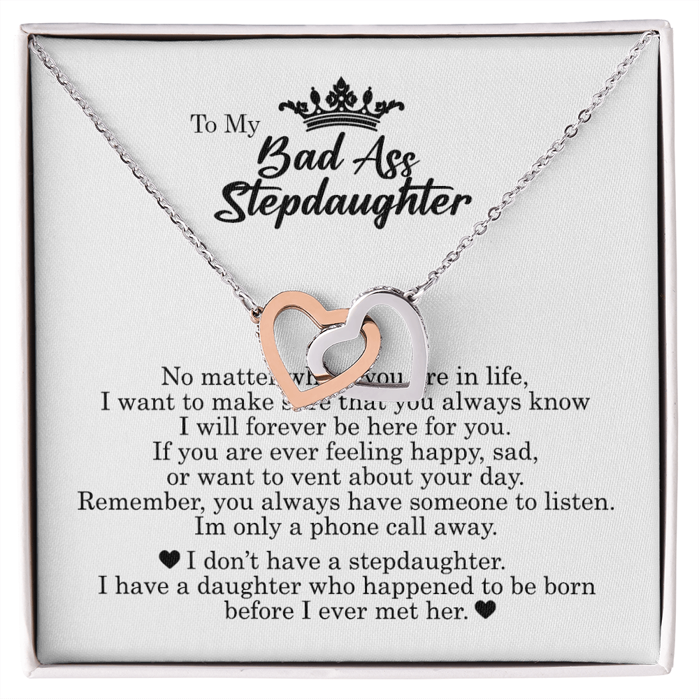 To My Badass Daughter, Interlocking Hearts Necklace