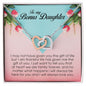 To My Bonus Daughter, Interlocking Heart Necklace