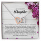 To My beautiful Daughter, Interlocking Heart Necklace