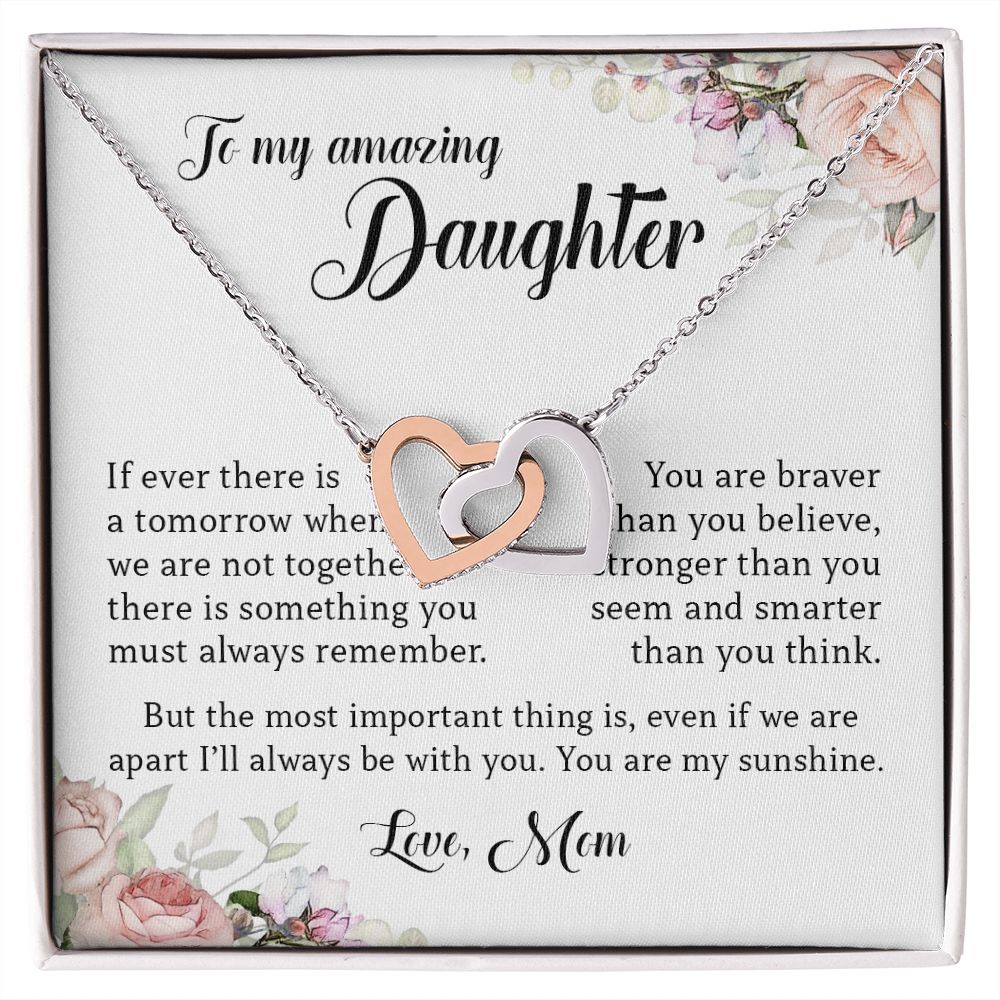 To My Amazing Daughter, Interlocking Hearts Necklace
