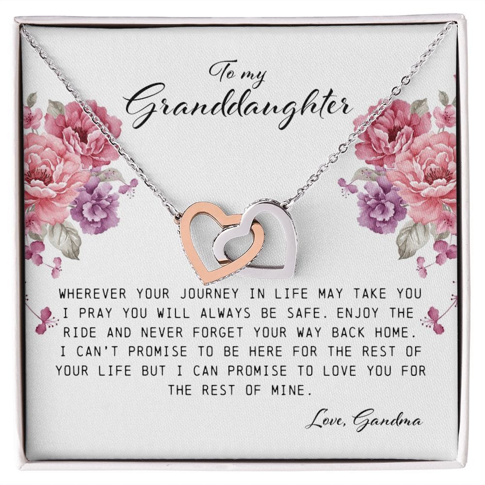 To My Granddaughter, Interlocking Hearts Necklace