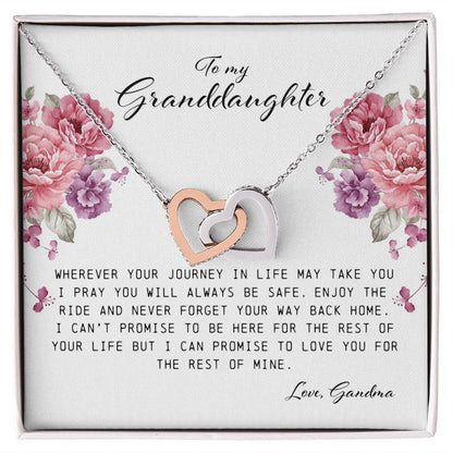 To My Granddaughter, Interlocking Hearts Necklace