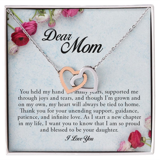 Dear Mom, Interlocking Hearts Necklace