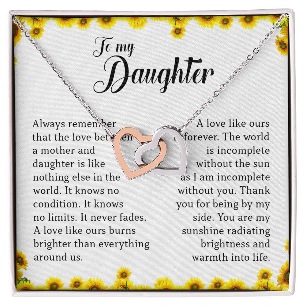 To My Daughter, Interlocking Heart Necklace