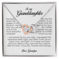 To My Granddaughter, Interlocking Heart Necklace, Gift from Grandpa