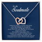 To My Soulmate, Interlocking Heart Necklace