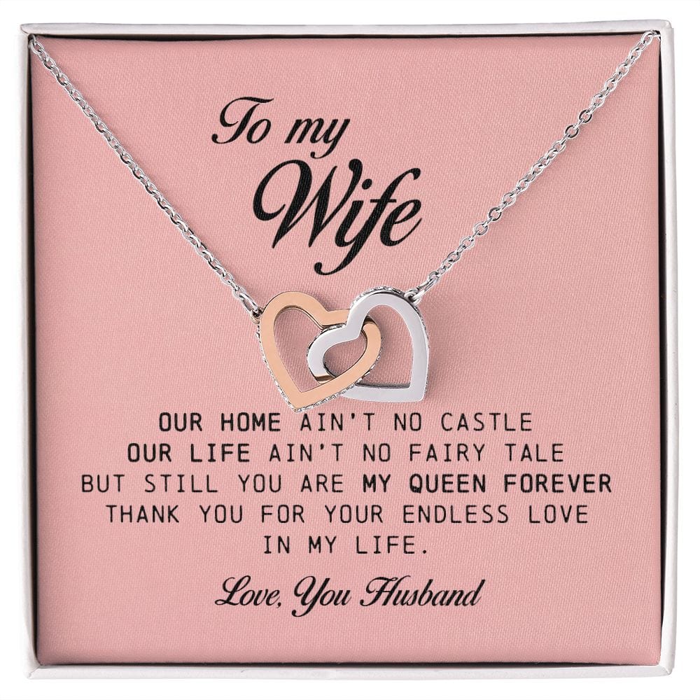 To My Wife, Interlocking Hearts Necklace