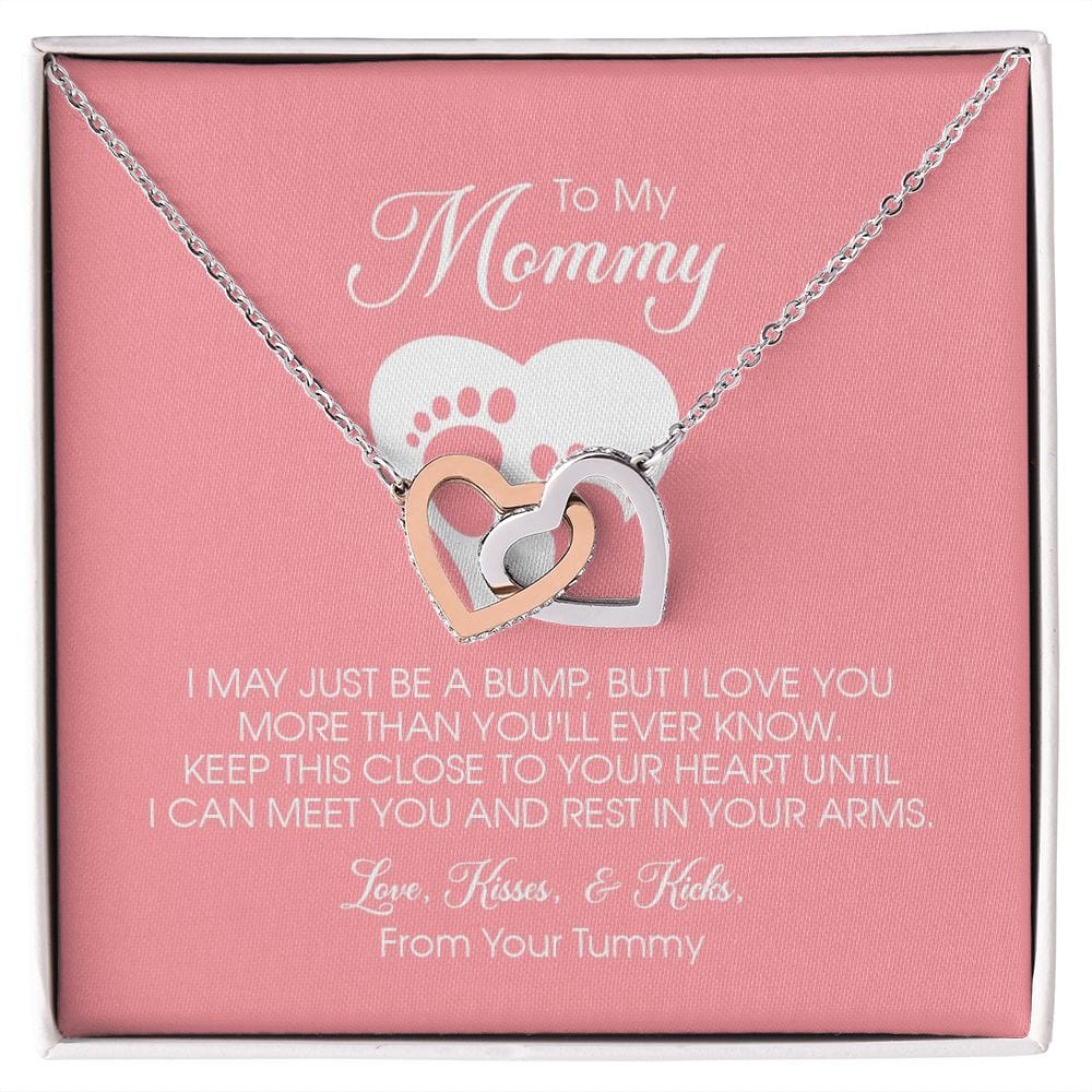 To my Mommy, Mother's Day Gift, Pregnancy Gift for Soon to Be Mom, Baby Shower Gift,  Interlocking Hearts Necklace