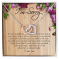 Apology Gift for Her, Interlocking Heart Necklace