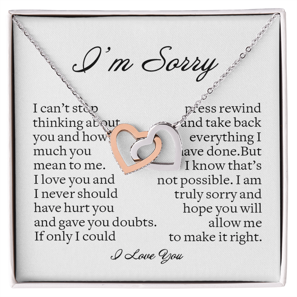 I'm Sorry Gift, Interlocking Hearts Necklace