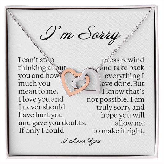 I'm Sorry Gift, Interlocking Hearts Necklace