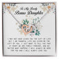 To My Lovely Bonus Daughter, Interlocking Heart Necklace