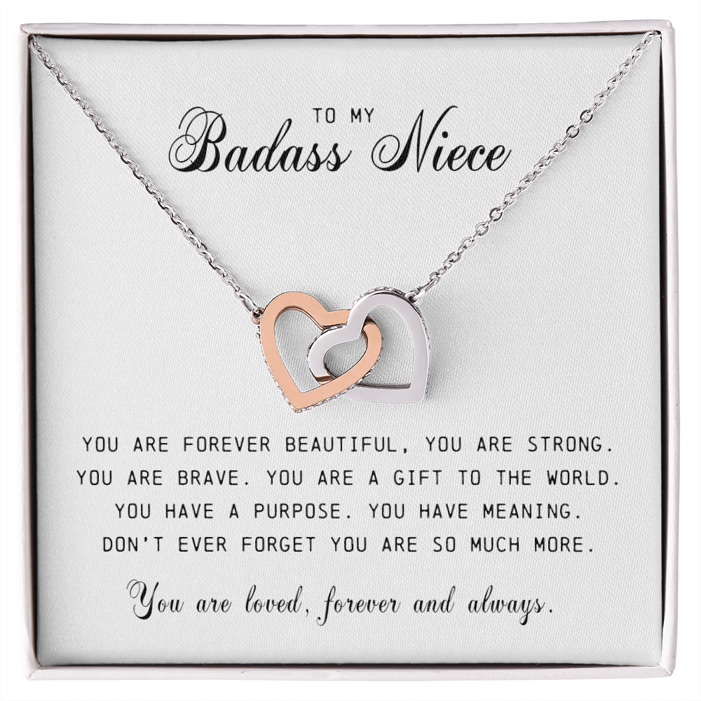 To My Niece, Interlocking Hearts Necklace