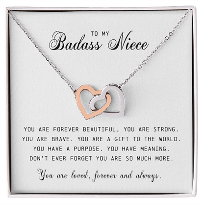 To My Niece, Interlocking Hearts Necklace