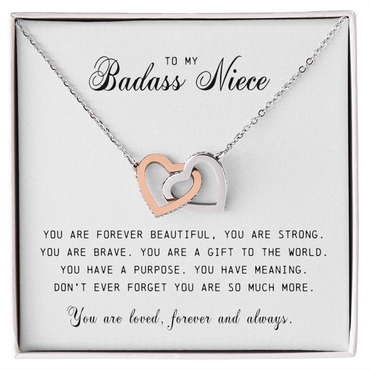 To My Niece, Interlocking Hearts Necklace