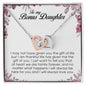 To My Bonus Daughter, Interlocking Heart Necklace