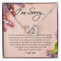 Apology Gift for Her, Interlocking Heart Necklace