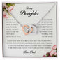 To My Daughter, Interlocking Heart Necklace, Gift from Dad
