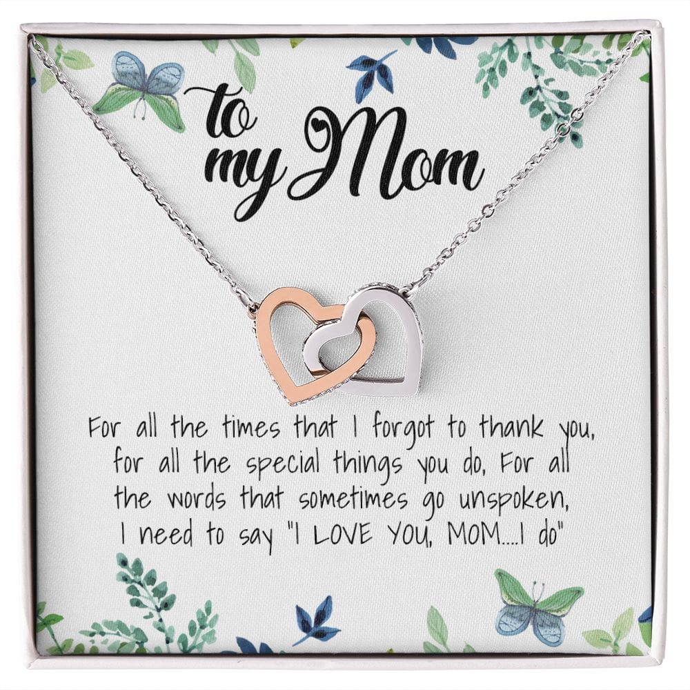 To My Mom, Interlocking Hearts Necklace