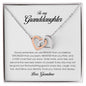 To My Granddaughter, Interlocking Heart Necklace, Gift from Grandma