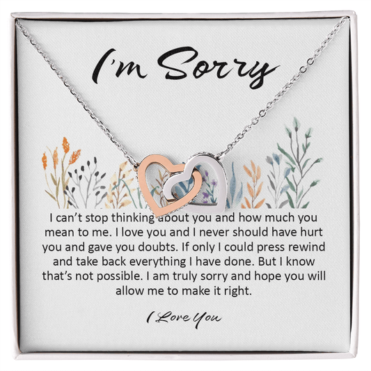 I'm Sorry Gift, Interlocking Hearts Necklace