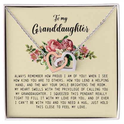 To My Granddaughter, Interlocking Heart Necklace