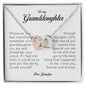 To My Granddaughter, Interlocking Heart Necklace, Gift from Grandpa