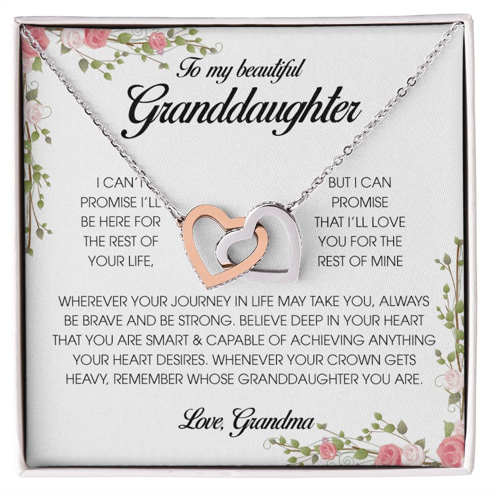 To My Beautiful Granddaughter, Interlocking Heart Necklace