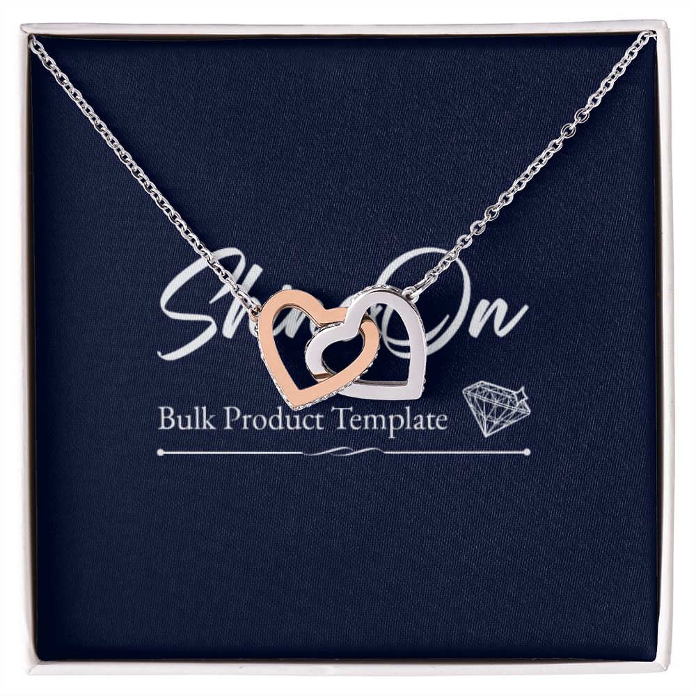 Interlocking Hearts Necklace, 18K Yellow Gold Finish