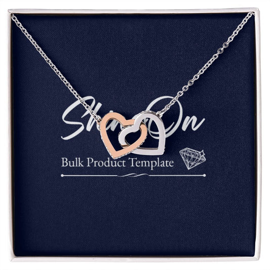 Interlocking Hearts Necklace, 18K Yellow Gold Finish