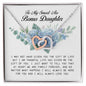 To My Smartass Bonus Daughter, Interlocking Heart Necklace